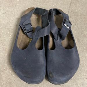 Birkenstock Navy Blue Mules